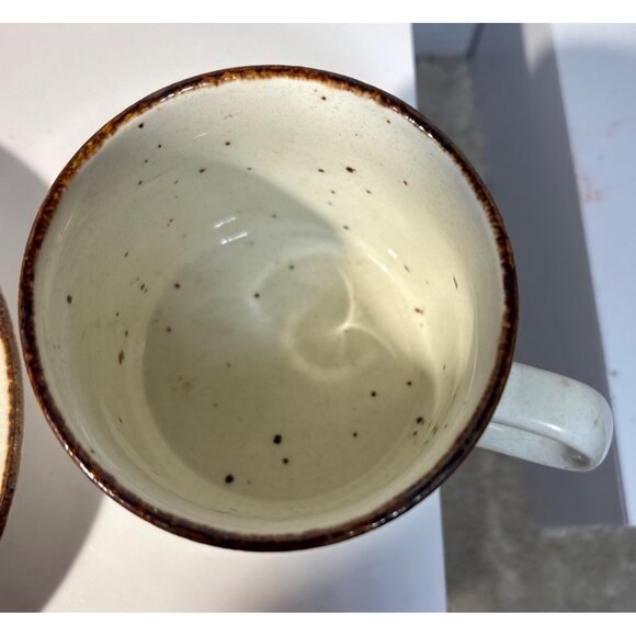 J&G Meakin LifeStyle Cup & Saucer Speckled Ceramic Brown Edge - Picture 3 of 7